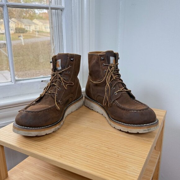 Carhartt Waterproof Brown Work Boots 6 Inch Wedge CMW6095 Mens Size 12 - Picture 2 of 9
